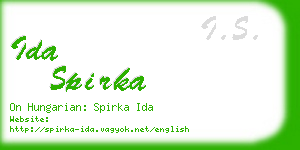 ida spirka business card